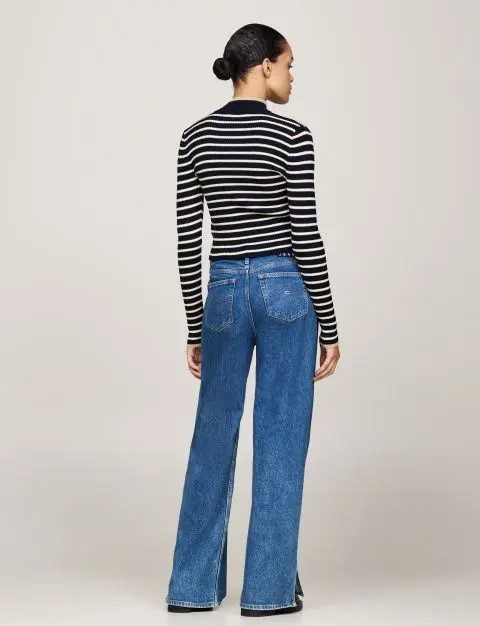 TOMMY JEANS Metallic tip zip cardigan